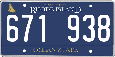 RI license plate 671938