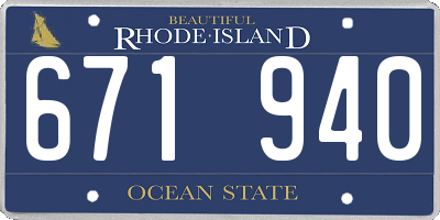 RI license plate 671940