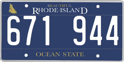 RI license plate 671944