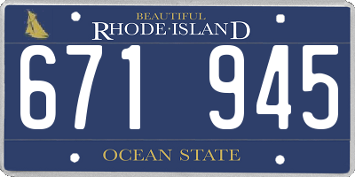RI license plate 671945