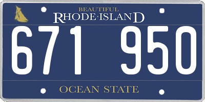 RI license plate 671950