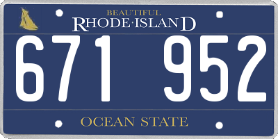 RI license plate 671952