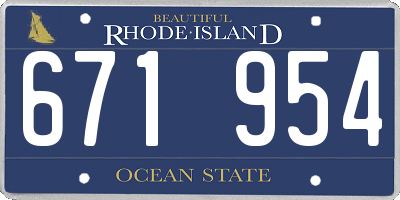 RI license plate 671954