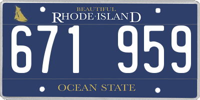 RI license plate 671959