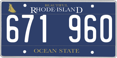 RI license plate 671960