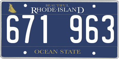 RI license plate 671963