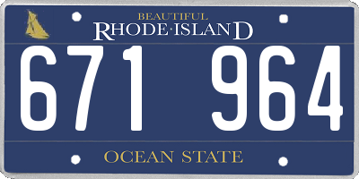 RI license plate 671964