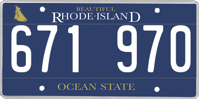 RI license plate 671970