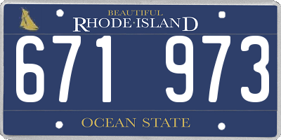 RI license plate 671973