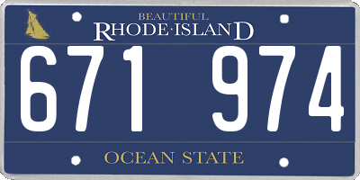 RI license plate 671974