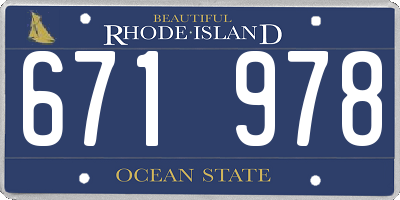 RI license plate 671978