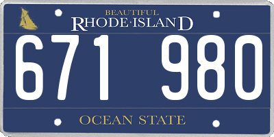 RI license plate 671980