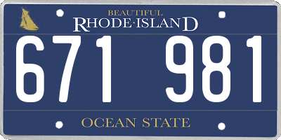 RI license plate 671981