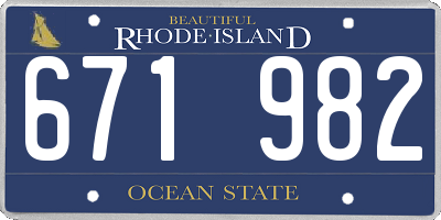RI license plate 671982