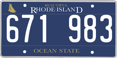 RI license plate 671983