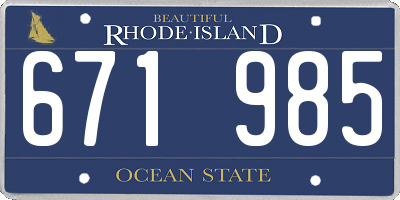 RI license plate 671985