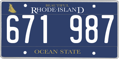 RI license plate 671987