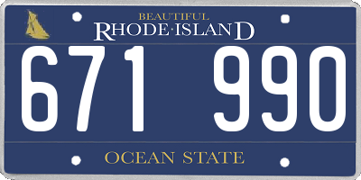 RI license plate 671990