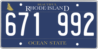 RI license plate 671992