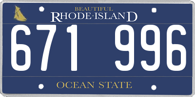RI license plate 671996
