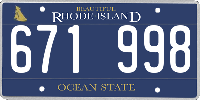 RI license plate 671998