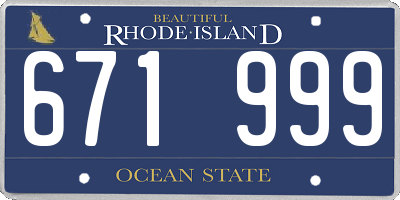 RI license plate 671999