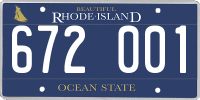 RI license plate 672001