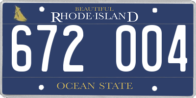 RI license plate 672004