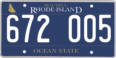RI license plate 672005