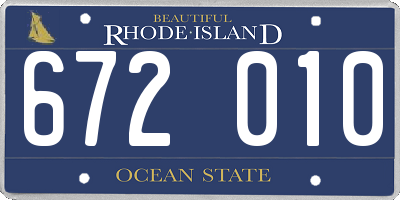 RI license plate 672010