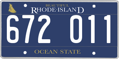 RI license plate 672011
