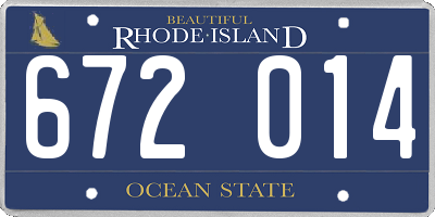 RI license plate 672014
