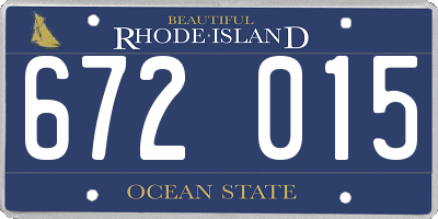 RI license plate 672015