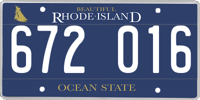 RI license plate 672016
