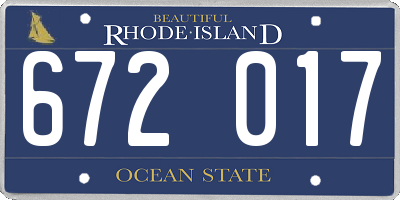 RI license plate 672017