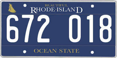RI license plate 672018