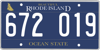 RI license plate 672019