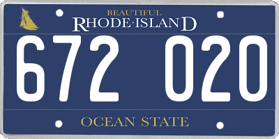 RI license plate 672020