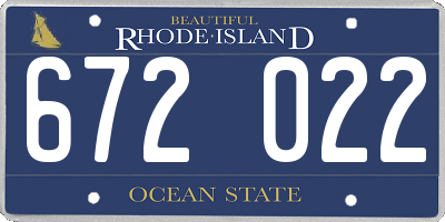RI license plate 672022