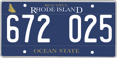 RI license plate 672025