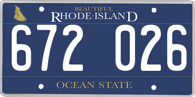RI license plate 672026