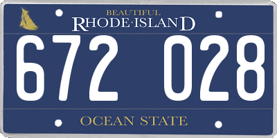 RI license plate 672028