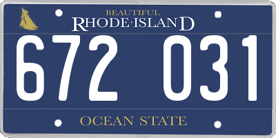 RI license plate 672031
