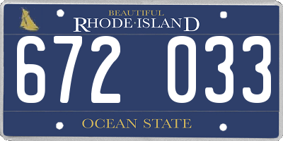 RI license plate 672033