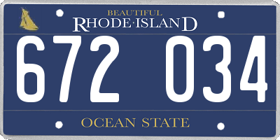 RI license plate 672034