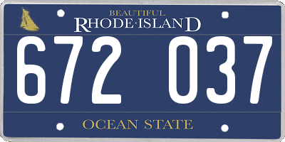 RI license plate 672037