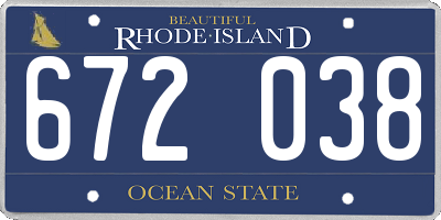 RI license plate 672038