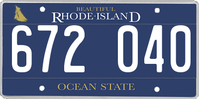 RI license plate 672040