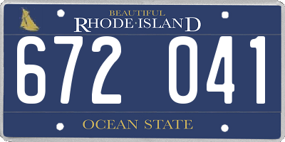 RI license plate 672041