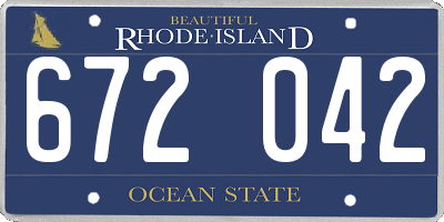 RI license plate 672042